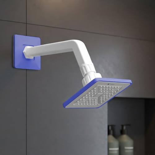 Image of YERAWAR Wall Mounted Overhead Shower Head | High Pressure Rain Shower | ABS Material Body | Anti-Clog Nozzles | Easy Install Bathroom Shower for Home & Hotel (Blue, 4 X 4 Inch)