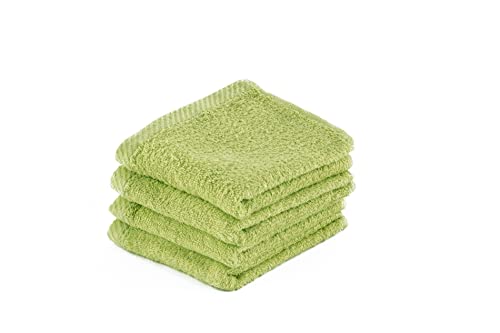 Top Towel - Plus - Bath Towels - 4 Face Towels or Bidet - 30x50cm - 100% Cotton - Lime, 30 x 50 cm - 4 Towels