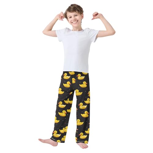Vector Cute Rubber Ducks Boys Pants Girl Sleep Pants Long Trousers Elastic Waist Lounge Bottoms S3