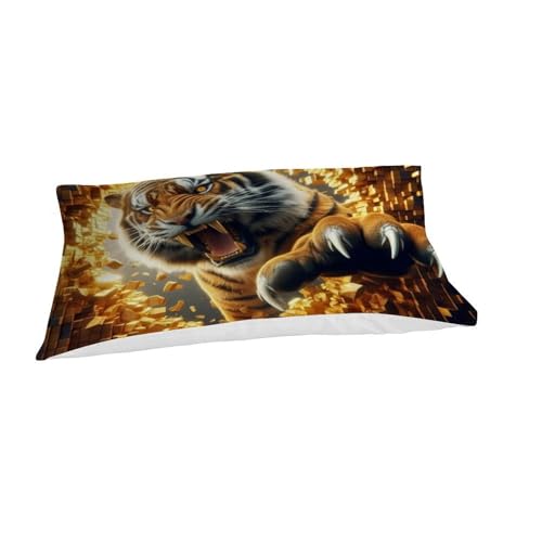 Housse de couette tigre 135x200 microfibr