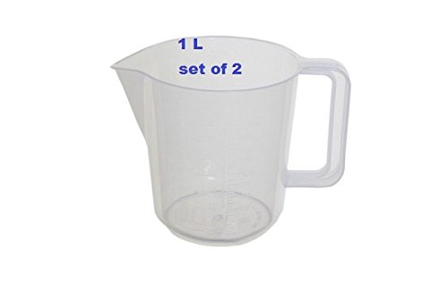 Set of 2 ONE (1) Pint Measuring JUG Plastic Kitchen Measure Mixing Clear Mug