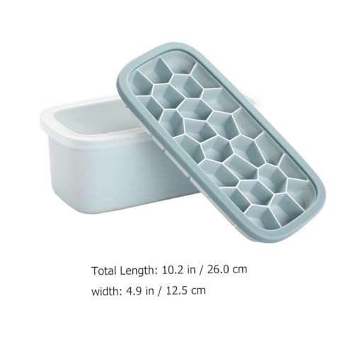 Molde de silicona para hielo con tapa azul miniatura 2