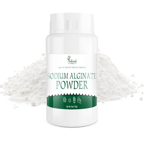 Polvo de alginato de sodio, 110 g, 100% puro grado alimenticio, alginato de sodio, polvo espesante natural para postres, bolas, helados, bolas de caviar, rotas, veganos para hornear