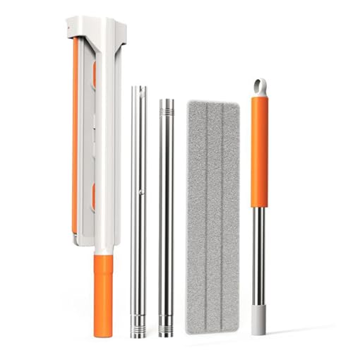 Fregona De Microfibra Plana | Fregona para Suelos,Palos Telescópicos Limpiador Rápido para Suelos de Laminado Baldosas Casa Baño Cocina