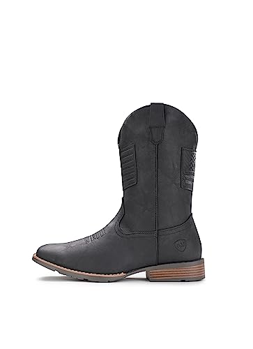 Image of IUV Cowboy Boots For Men Wide Western Boot Traditional American Flag Retro Square Toe Country Work Boots