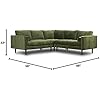 Poly & BARK Napa Fabric Corner Sectional Sofa in Distressed Green Velvet