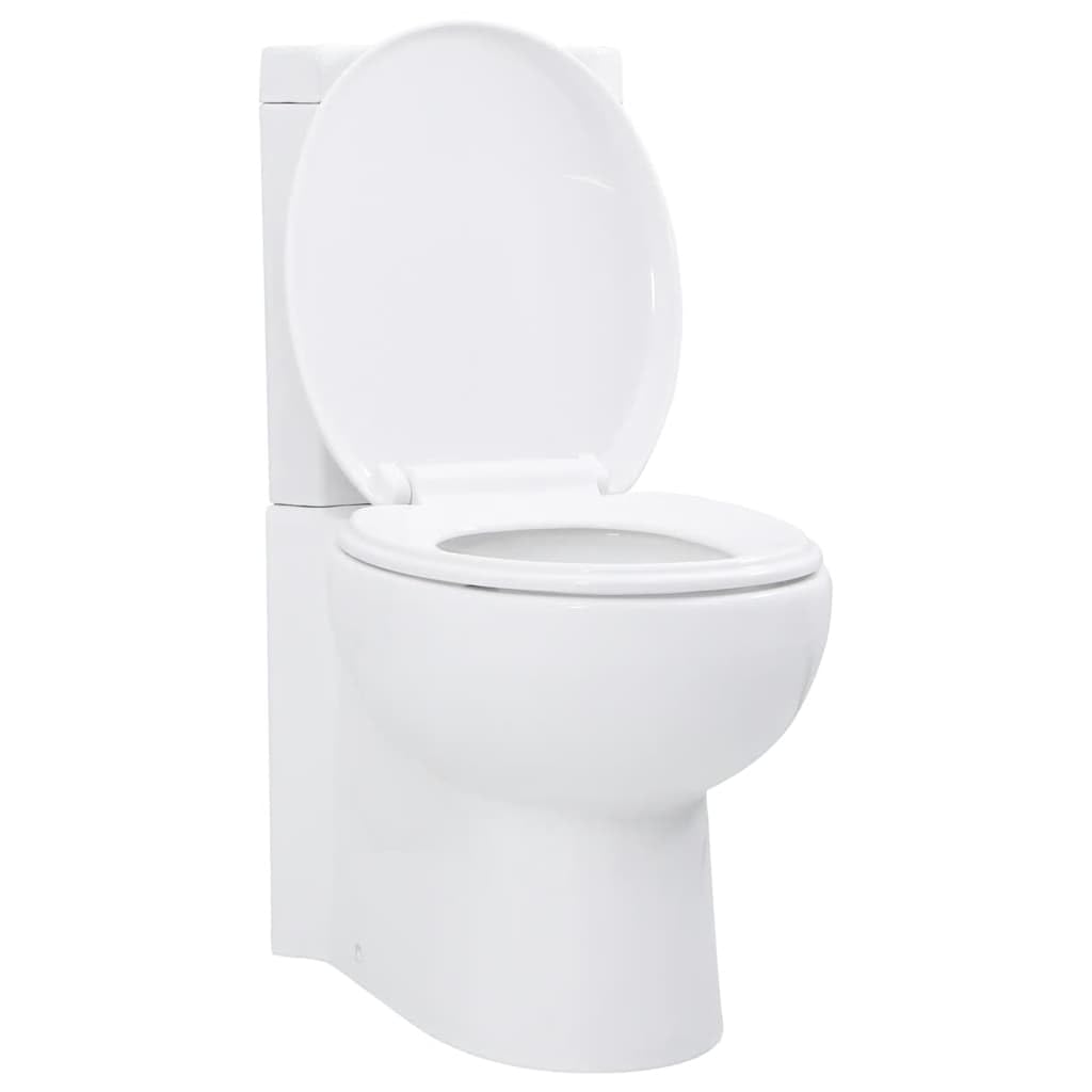 Toaleta narożna, ceramiczna, biała, do łazienki, zajmuje mało miejsca, montaż narożny WC z siedziskiem SoftClose i spłukiwaniem 3/6 litra