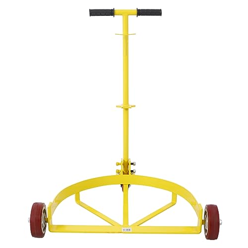 Carrello a tamburo in acciaio resistente con 3 ruote, capacità 544 kg, per spostare fusti e barili in ambienti industriali