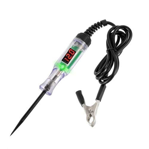 HUAREW Testeur de Circuit de Automobile 3-48V Stylo de Testeur de Tension de Voiture avec voltmètre, lampe de test d'affichage à rétroéclairage LED...