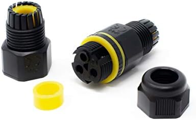 Waterproof Outdoor Cable Connector IP68 Junction Box External Inline 2 Way Mains Electrical Weatherproof Block - Pack of 2 (3 Pole)