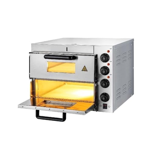 Horno de pizza comercial de 14' Pizzera multiusos de doble capa 1950/3000W for hornear en casa en restaurante(3000W)
