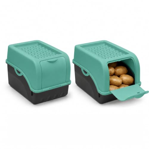 ARTECSIS® 2x Kartoffel Aufbewahrungsbox mit Deckel 4 kg mintgrün – Ansicht 1