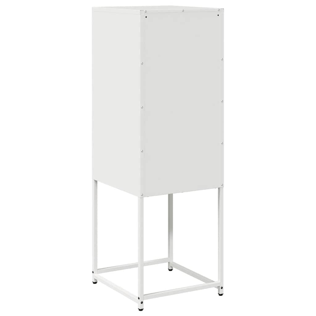 Buffet blanc 36 x 39 x 107 cm, en acier laminé à froid, armoire de rangement durable pour chambre à coucher, salon, bureau