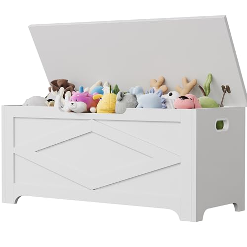 GAOMON Storage Chest, Wooden Toy Storage Bench, Modern Style Lift-Top Toy Chest with Safety Hinge for Entryway, Bedroom, Living Room, Supports 300 Lb and Easy Assembly