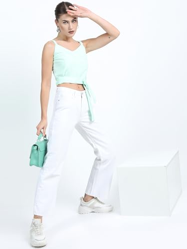 Image of Tokyo Talkies Women's Sleeveless Shoulder Strap Solid Tops| Stylish | Casual Wear