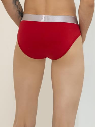 Image of KOFFY Men's Premium Cotton Lycra Brief with Minus Cutting Pouch| Silver Metallic Elastic| 4 Way Stretch| Wrinkle Free| Pack of 1