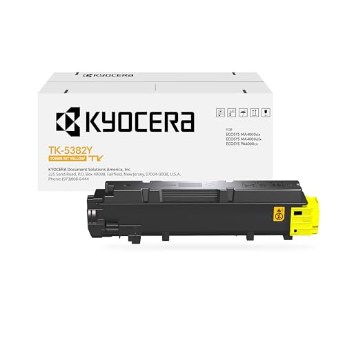 Image of KYOCERA TK-5382Y Yellow Toner Cartridge for ECOSYS MA4000cifx / MA4000cix / PA4000cx Model Laser Printers (1T02Z0AUS0)