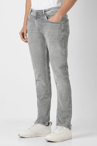 Image of Peter England Men's Skinny Fit Jeans | Denim Mid Washed | Casual Wear | Stylish Bottoms