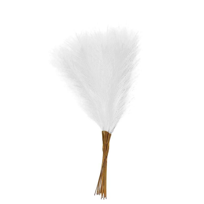 Sztuczna trawa Pampas, Symulowana trawa pampasowa, wielokolorowa, 21,65 cala, opakowanie 10 sztuk(White)