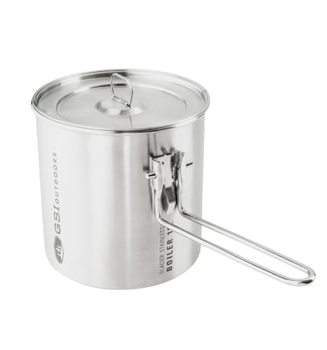 Gsi Outdoors Stainless 1.1 L Boiler for Ultralight Backpacking and Outdoor Glacier Edelstahl-Kessel 1,1 l für ultraleichte Rucksackreisen und Camping, Gebürstet, 1.1L