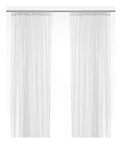 Ikea LILL Polyester Net Curtains, White, (300 X 280 cm) Pack of 2