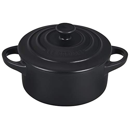 Image of Le Creuset Stoneware Mini Round Cocotte, 8 oz., Licorice