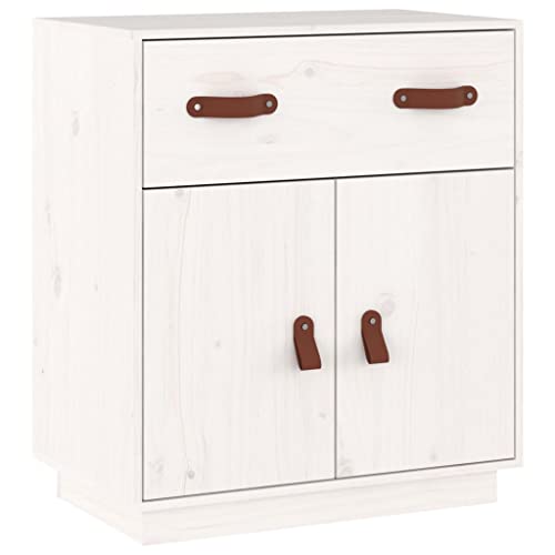 Aparador blanco y bufés de madera maciza de pino para almacenamiento 4