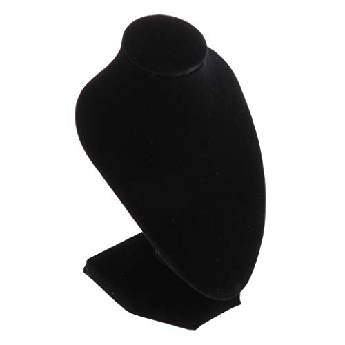 10 Bustes Présentoirs Bijoux Velours Noir Support Collier Pendentif - 2