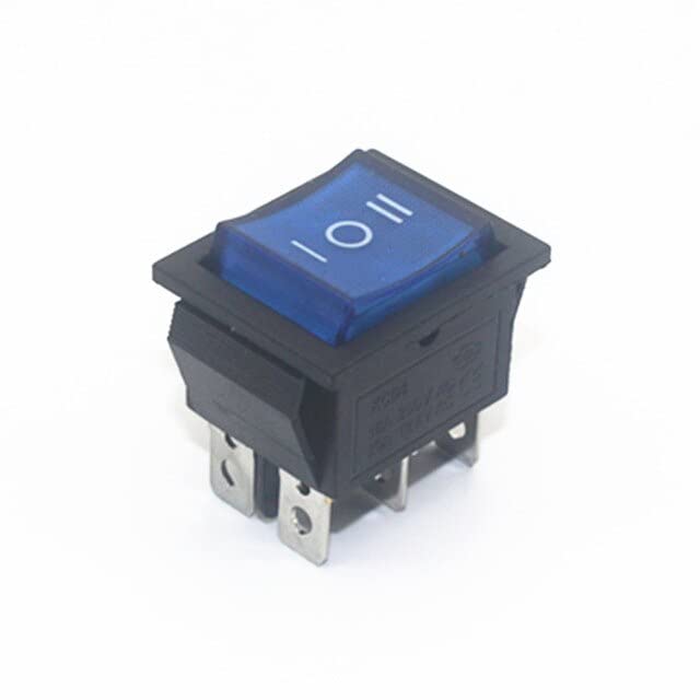 Commutateur CD4 Rocer interrupteur d'alimentation double circuit 16A à bascule lumineuse bleue