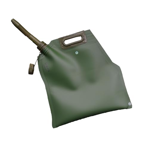 BUENATIENDA 10L Faltbarer Kraftstoffkanister aus 2 mm TPU – Tragbarer Reservekanister mit 20 cm Schlauch – Auslaufsicherer Benzinbehälter für Auto, Motorrad, Camping & Notfa (Grün) (10L)