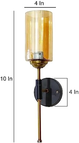 Lyse Decor Decorative Wall Light for Living Room Modern, Beside Wall Lamp for Bedroom, Home Decoration Items for Wall (Black & Golden Electroplating)
