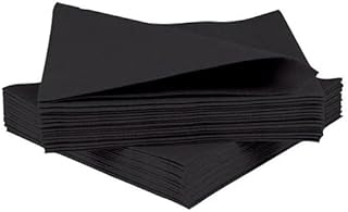 Pack of 50 Luxury Airlaid Black Paper Napkins - Linen Feel