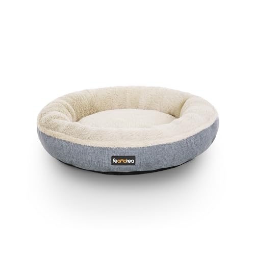 Feandrea Cama para Cachorro, Sofá para Cães, Cama para Gato, Formato Donut, Redonda, 55 cm de Diâmetro, Cinza BRPGW55G
