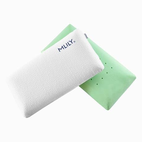 MAXCOLCHON Almohada Viscoelástica Mlily Perforada con Tratamiento Eco-Fresche Antibacteriano Y Transpirabilidad Media-Alta De 70x35 cm. Incluye Funda con Cremallera