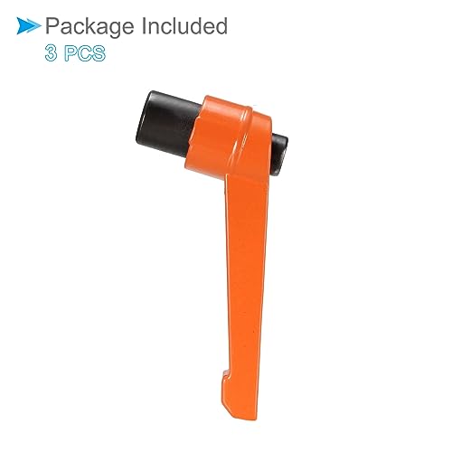 Image of Clamping Lever Handles, M8 Female Thread 69mm Lever, Adjustable Quick Release Locking Rotating Knobs Orange - (Applications: for Lathe Machinery), 3-Pieces