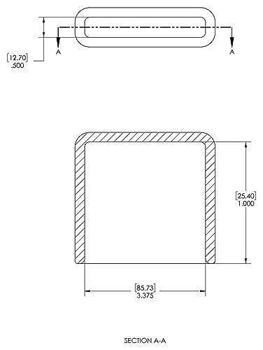 Embout plastique rectangulaire noir Caplugs pour mobilier et structures