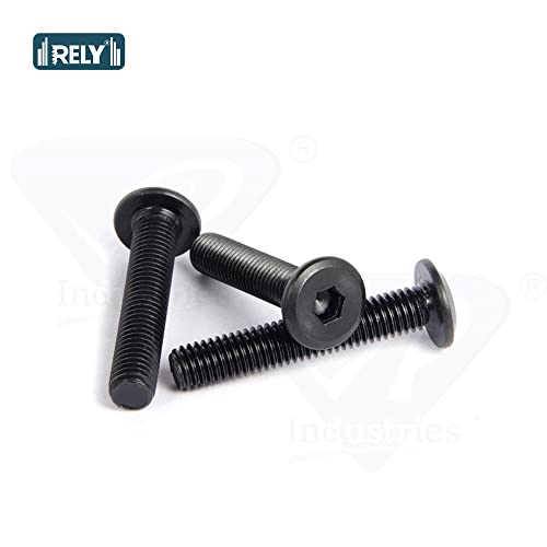 Image of Rely⇒VP INDUSTRIES (Pcs-25) M6x45mm Black JCB Allen Head Furniture Screw Fastener Bolts | Furniture Bolt Crib Bunk Bed Furniture Cot, Barrel Bolt | Allen JCB Screw High Tensile Alloy Steel 10.9 Grad