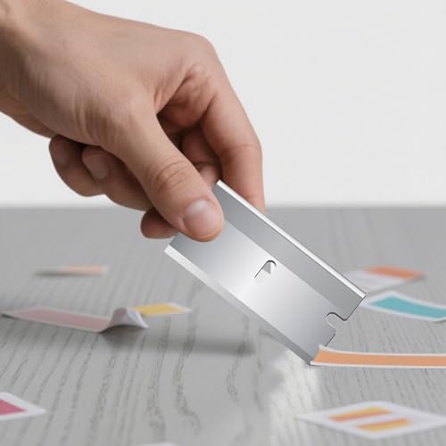 40 PCS Klingen Ceranfeldschaber Ersatzklingen,Premium Karton Stahl für Glaskeramik Kochfeld Schaber,Sicherheits Schaberklingen Edelstahl,Rasierklingen für Glasschaber,Ceranfeld,Zeranfeldkratzer