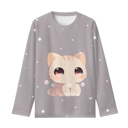 Image of Girls Long Sleeve T Shirt Cute Cartoon Crewneck Shirt for Kids 3-16Y Fall Winter Clothes