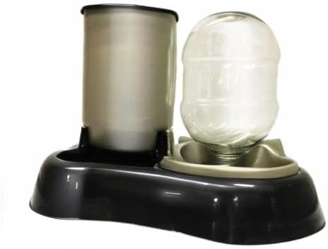 Miniatura 6 de Dispensador de alimentador y bebedero 2 en 1 Mascotas Perros Gatos (negro)