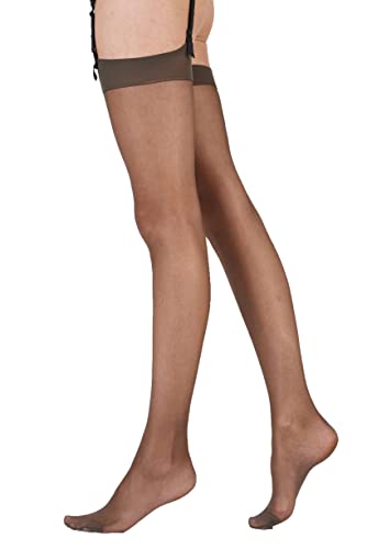 Women's Nylons 10 Denier Gloss Stockings- Everyday, Workplace, or Occasion, Ultra Smooth, Black (Barely Black), Medium/Large3
