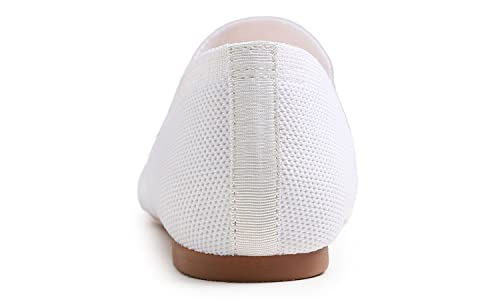 Image of FEVERSOLE Women's Woven Pointy Fashion Cutouts Breathable Knit Flat Shoes
