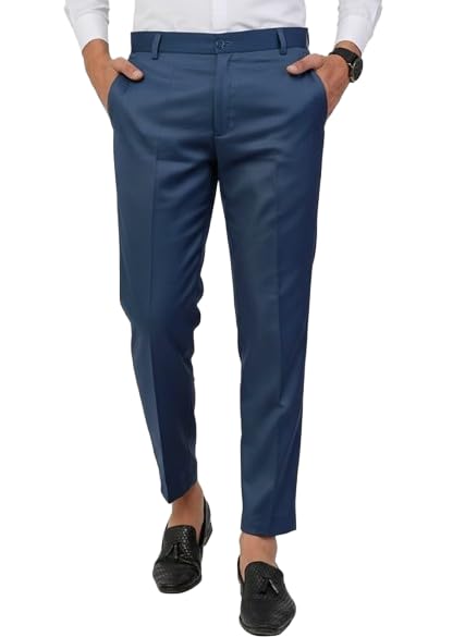 Men's Formal Business Trousers, Navy Blue Slim Fit Dress Pants, Professional Office Wear-picture-27