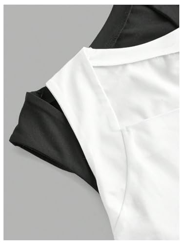 Floerns Girl's 2 Pcs Sleeveless Shirts Square Neck Solid Ruched Tank Top3