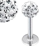 piercing lèvre tige 1.2x8 mm en acier chirurgical 316l