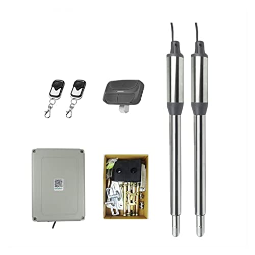 Ouvre-porte automatique en acier inoxydable for portails PKM-101 jusqu'à 16 pieds de long et 650 livres for portail à double battant for la sécurité à domicile/ferme/garage/entreprise(Kit 1)