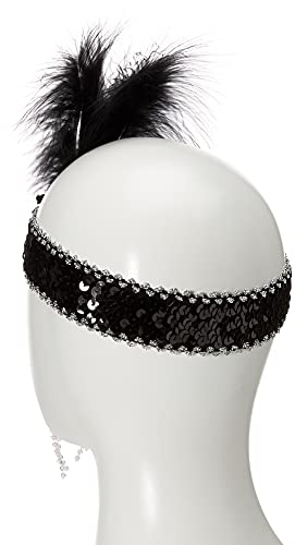 Forum Novelties Womens Roaring 20'S Deluxe Black And Silver Flapper Headband Costume Accessory, Black/Silver, One Size Us #TOP1