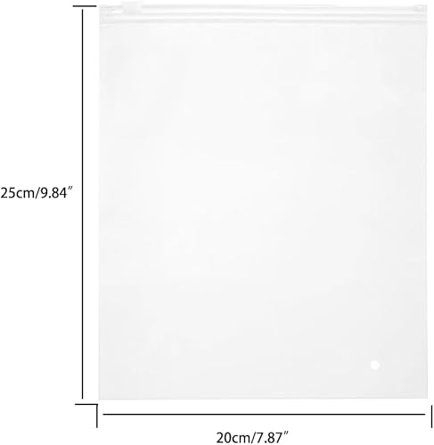 Miniatura 4 de Bolsa de embalaje esmerilada, 50 bolsas de polietileno de plástico transparente de 7.9 x 9.8 pulgadas, bolsas de polietileno transparente con cierre