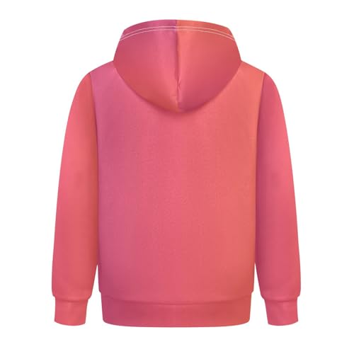 GAIGEO Pink Yellow Gradient Ombré Kids & Toddler Sweatshirt, Soccer Sweatshirts Kids Hoodie, Kids' Athletic Hoodies Size 4T2