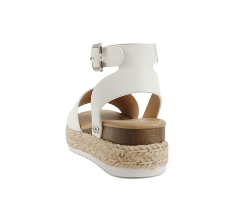 SODA Clip Womens Casual Espadrilles Trim Flatform Studded Wedge - Image 4